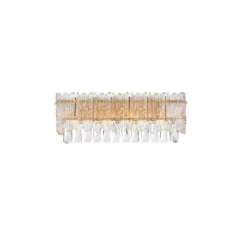 Alt View 5. Elegant Lighting - Emilia 19 inch Wall Sconce in Satin Gold - Satin Gold And Clear.