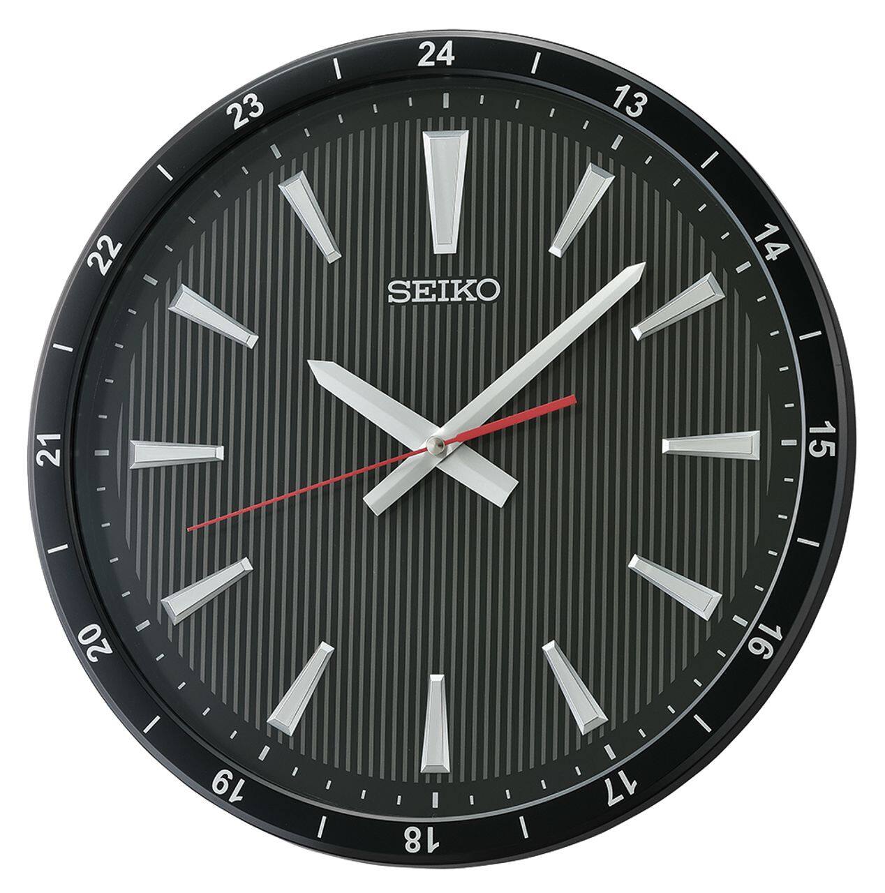 Front. Seiko - Seiko 14" Kao Wall Clock - Black - Black.