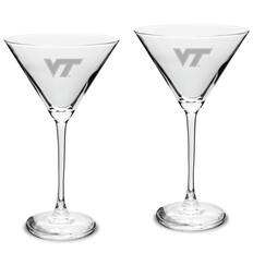 Front. Jardine - Virginia Tech Hokies Two-Piece Traditional 10oz. Martini Glass Set - Multicolor.