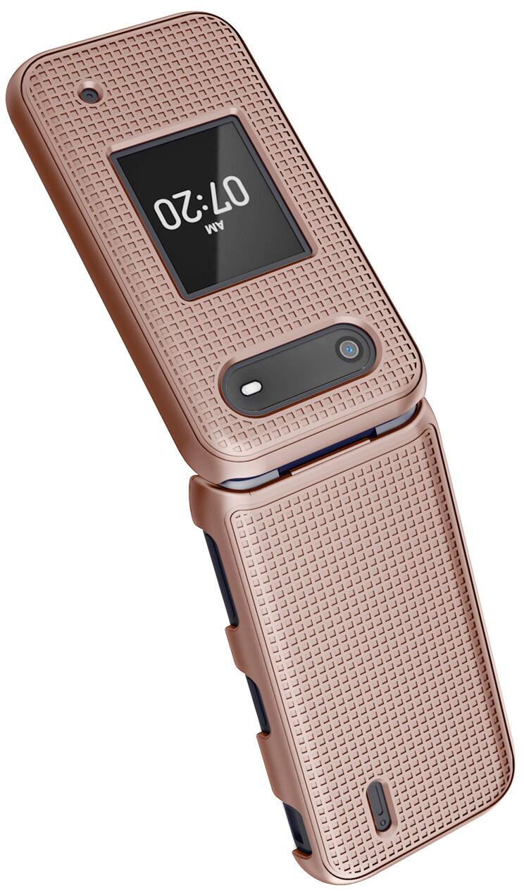 Alt View 5. Nakedcellphone - Hard Case for Nokia 2760 2780 Flip Phone - Rose Gold.