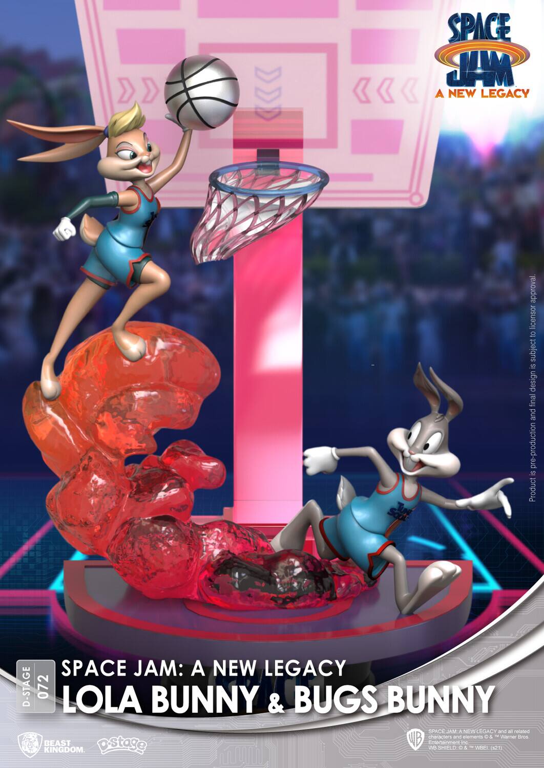 SPACE JAM: A NEW LEGACY approval. Licensor to subject is design final and pre-production is Product SPACE JAM: A NEW LEGACY D-STAGE 072 LOLA BUNNY & BUGS BUNNY. SPRCE MM nW VEEGAGY and a related characters and elements © Warner Bros. BEAST Dstage WB Entertainment C E - KINGDOM WO SPEELD a & Wil (K21)