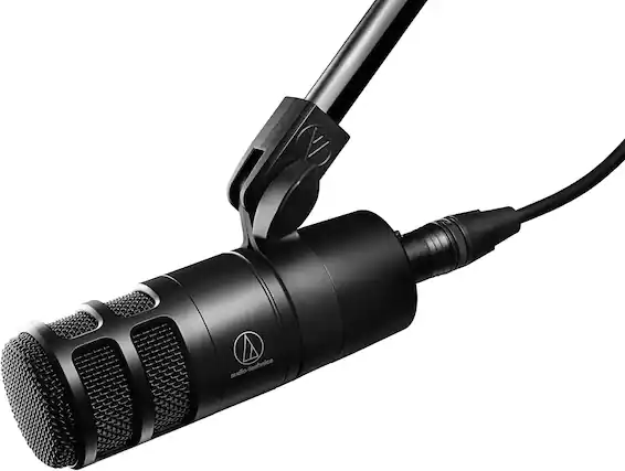 Front. Audio-Technica - Audio-Technica XLR Hypercardioid Dynamic Podcast Microphone at 2040, Black.