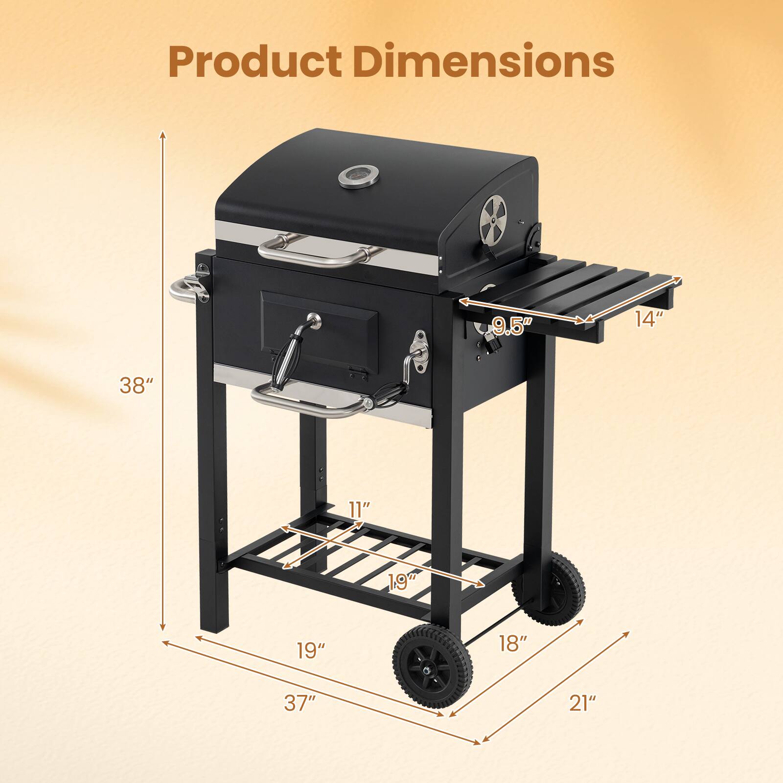 Product Dimensions: 9.5" x 14" x 38" x 11" x 19" x 19" x 18" x 37" x 21"