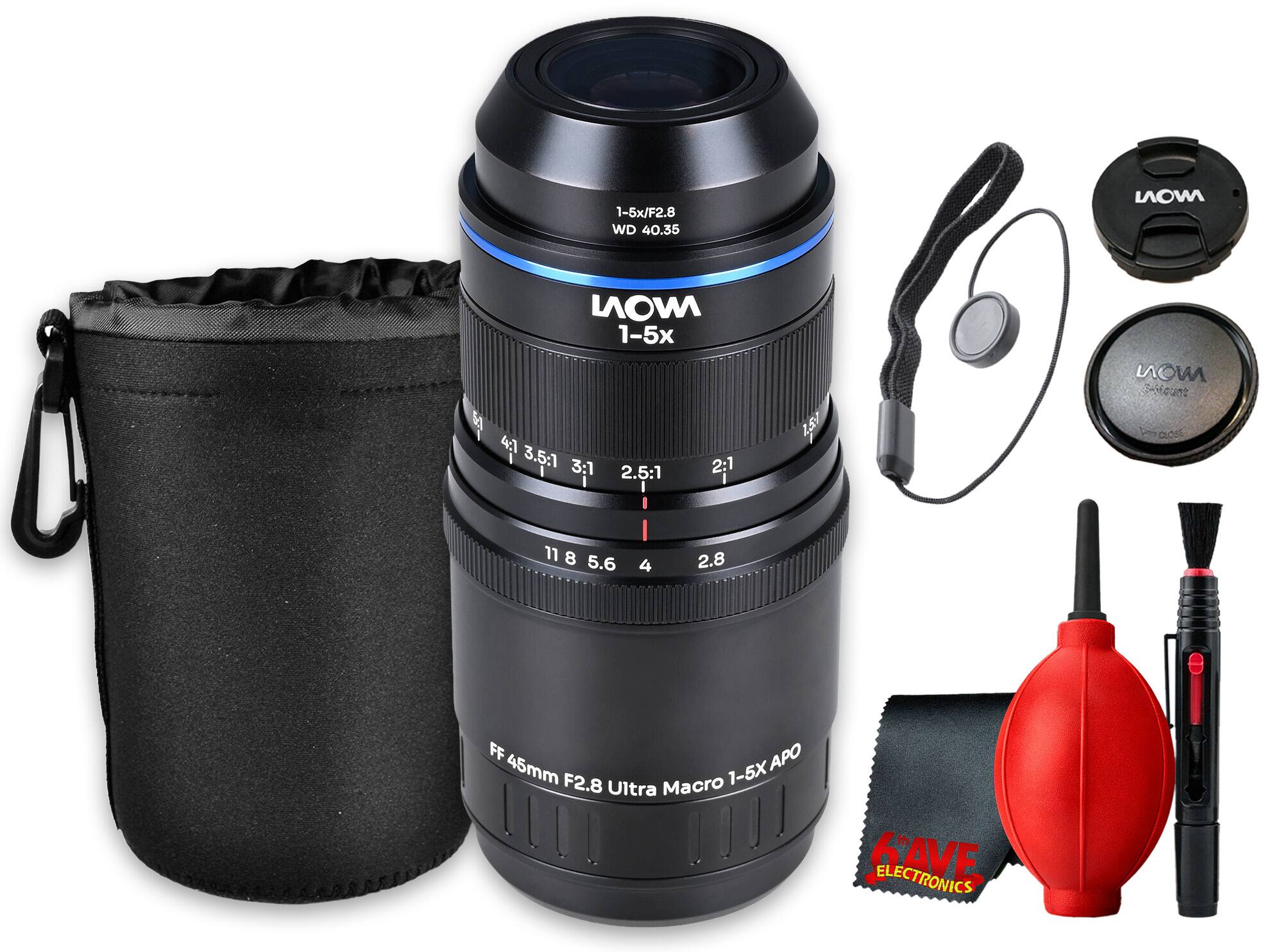 1-5x/F2.8 WD 40.35  
LAOW  
NON 1-5x 5.1 4:1 3.5:1 3:1 2:1 2.5:1  
1.5:1  
MOVI E-Stount CLOSS  
11 8 5.6  
4  
2.8  
FF APO 45mm F2.8 1-5X Ultra Macro  
6AVE ELECTRONICS