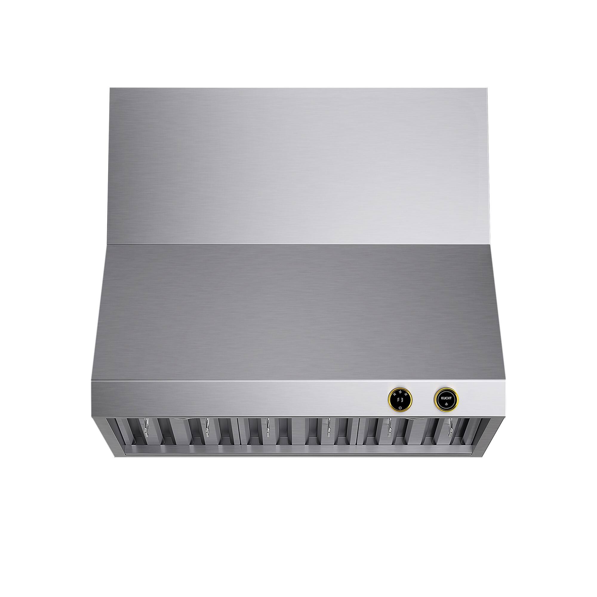 Kucht - 36 inches - Externally Vented - Wall Range Hood - Stainless Steel & Gold