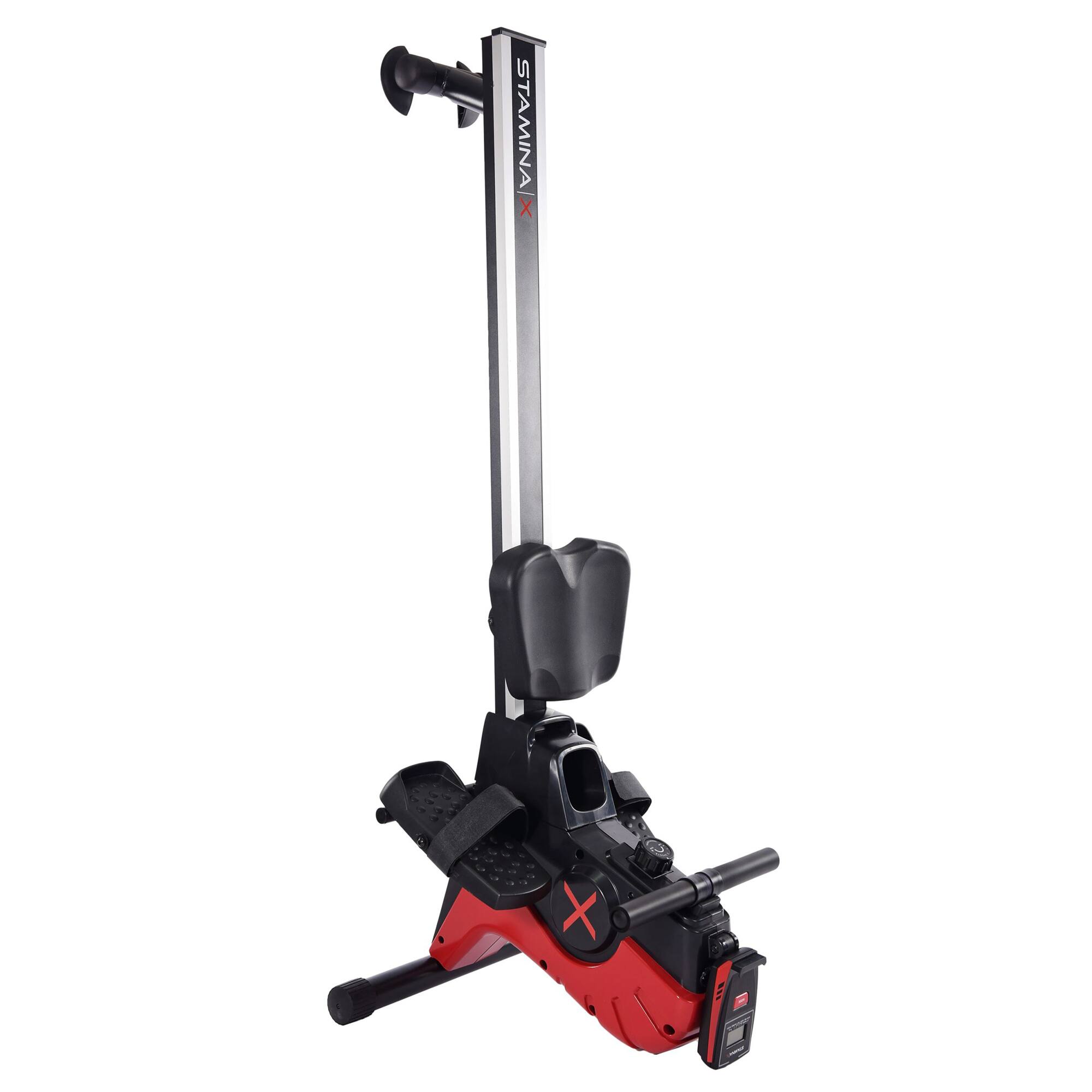 Alt View 2. Stamina Products - Stamina Products X Magnetic Compact Rowing Machine Rower, Black/Red - Black/Red.