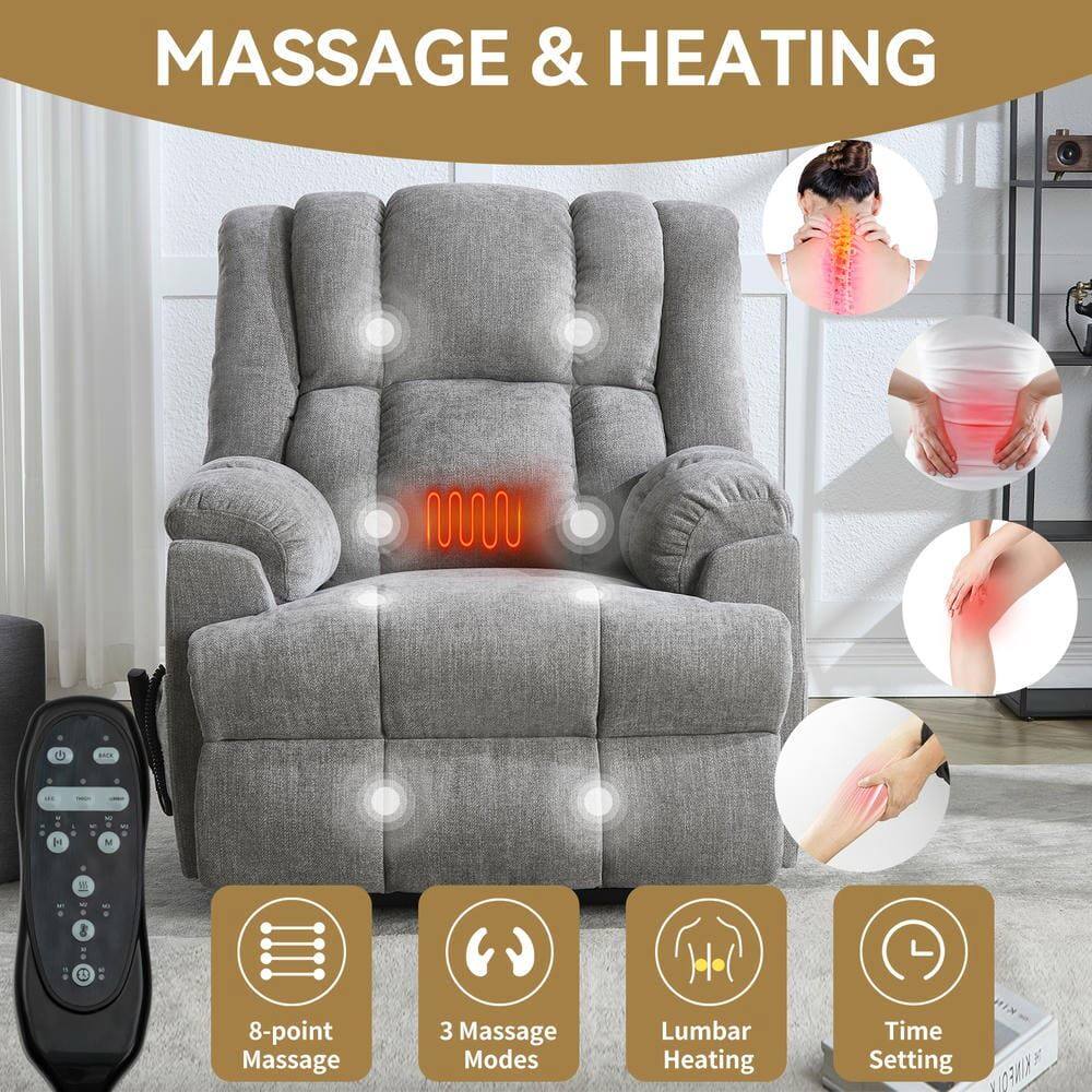 MASSAGE & HEATING

- 8-point Massage
- 3 Massage Modes
- Lumbar Heating
- Time Setting