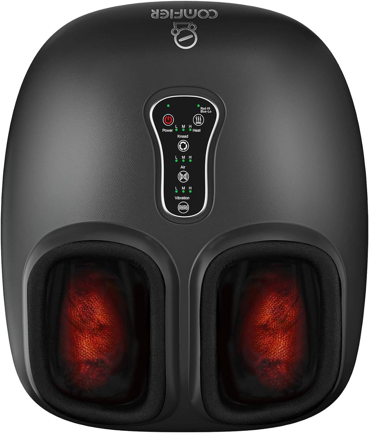 Comfier - Shiatsu Foot Massager with Heat Deep Kneading Feet Massage - Black