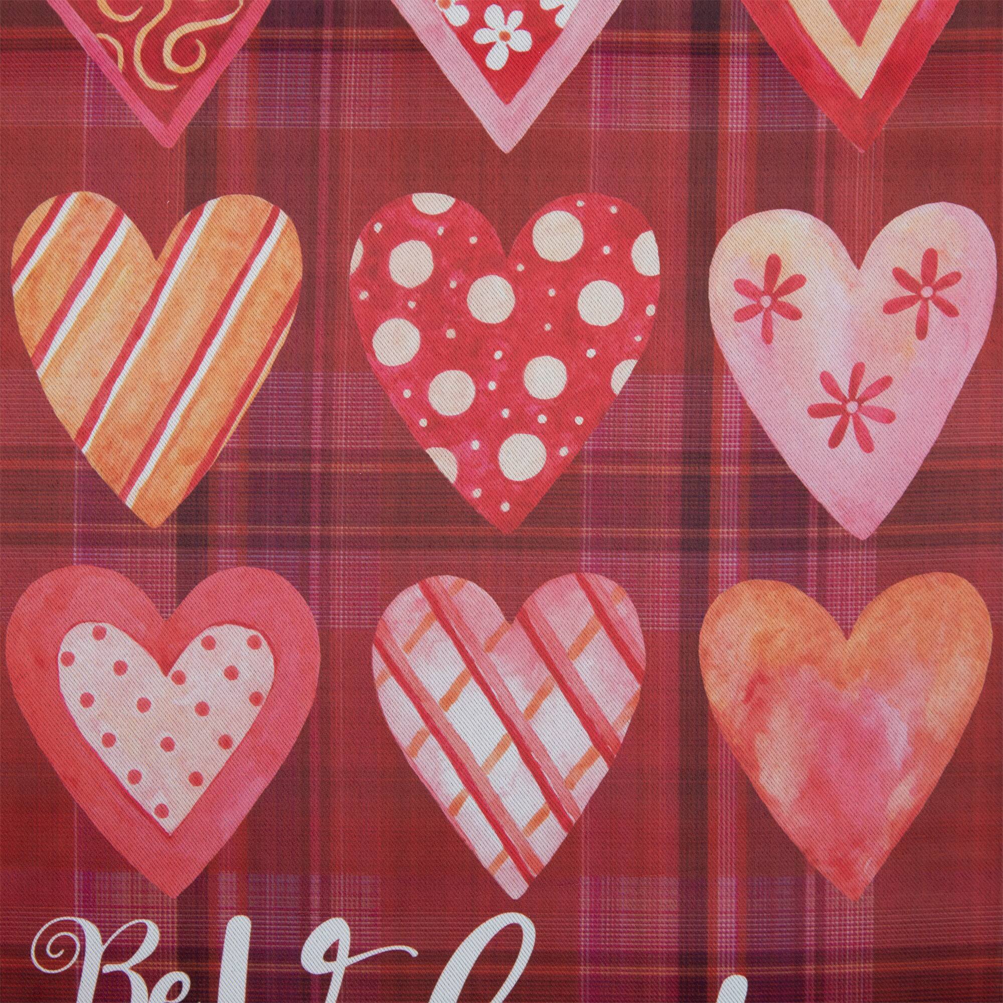 Alt View 5. Northlight - Be My Valentine Plaid and Heart Garden Flag 18" x 12.5" - Red.