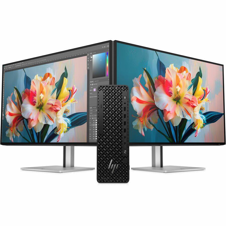 Alt View 2. HP - HP Z2 G1i Workstation - Intel Core Ultra 7 265 - 32 GB - 1 TB SSD - Small Form Factor - Black - Intel W880 Chip - Black.