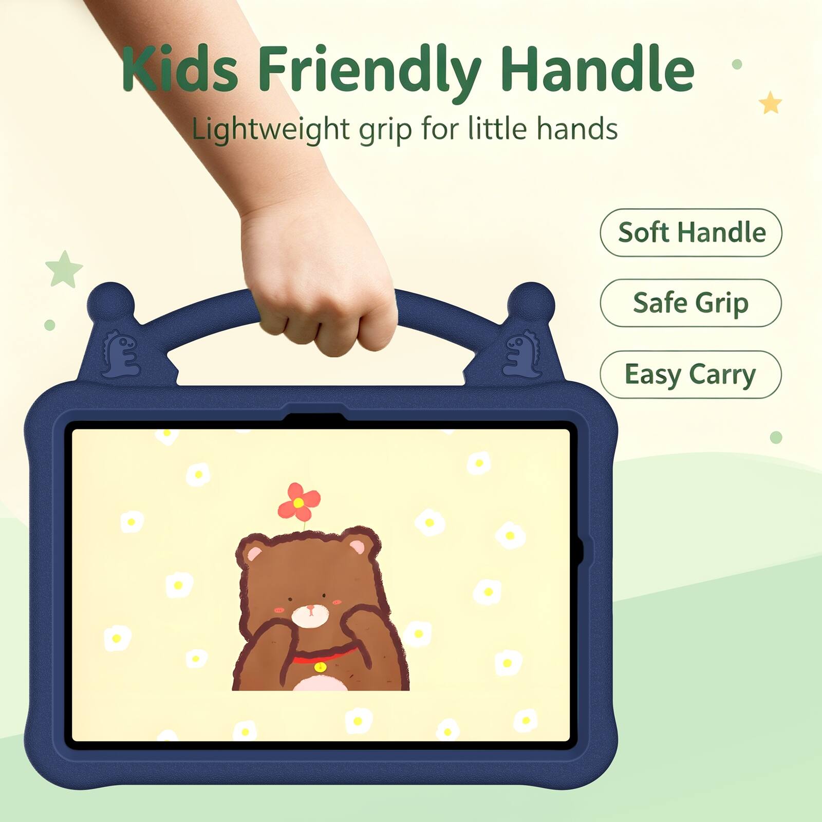 Kids Friendly Handle  
Lightweight grip for little hands  
Soft Handle  
Safe Grip  
Easy Carry