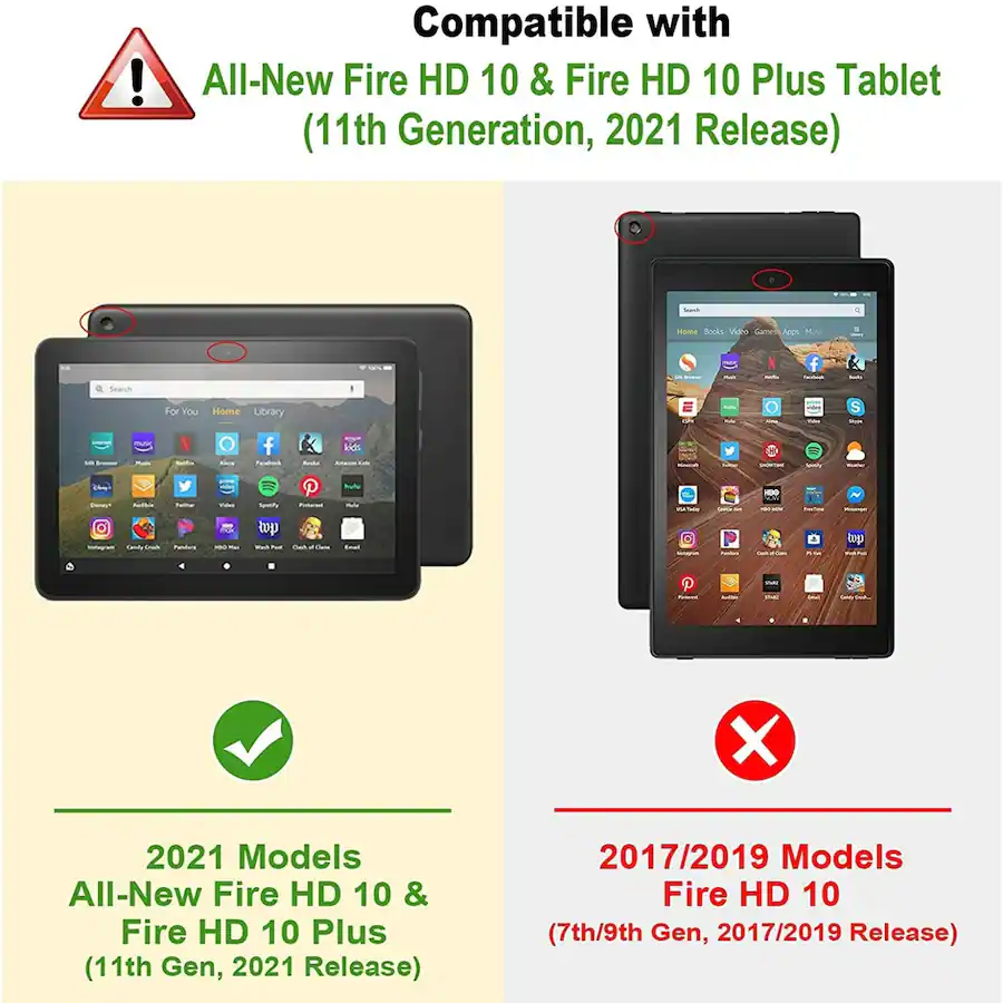 Kitcheniva Slim Fit Folio Stand Case For Fire HD 10 And HD 10 Plus 11th ...