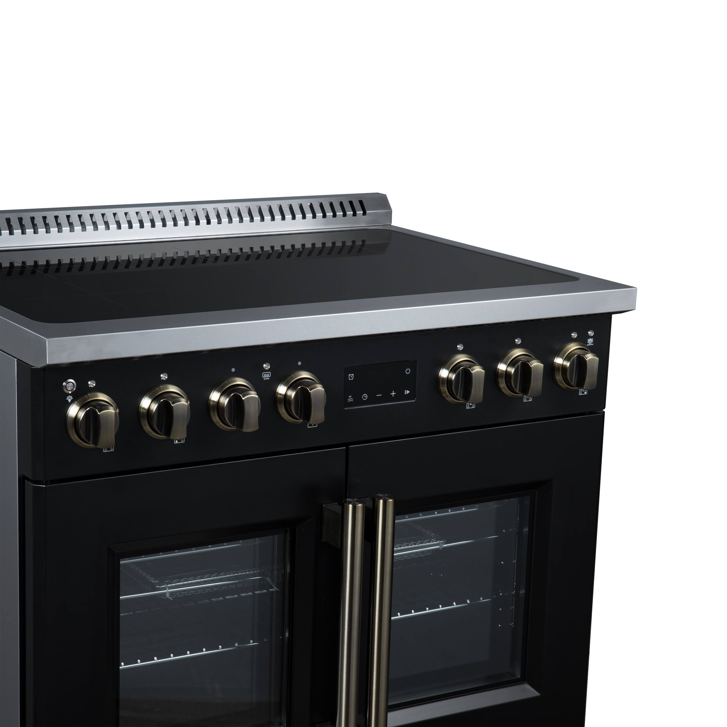 Alt View 10. Forno Appliances - Torino 36-in. Freestanding French Door Induction Range with Air Fry, Air Sous Vide and True Convection - Black - Black.