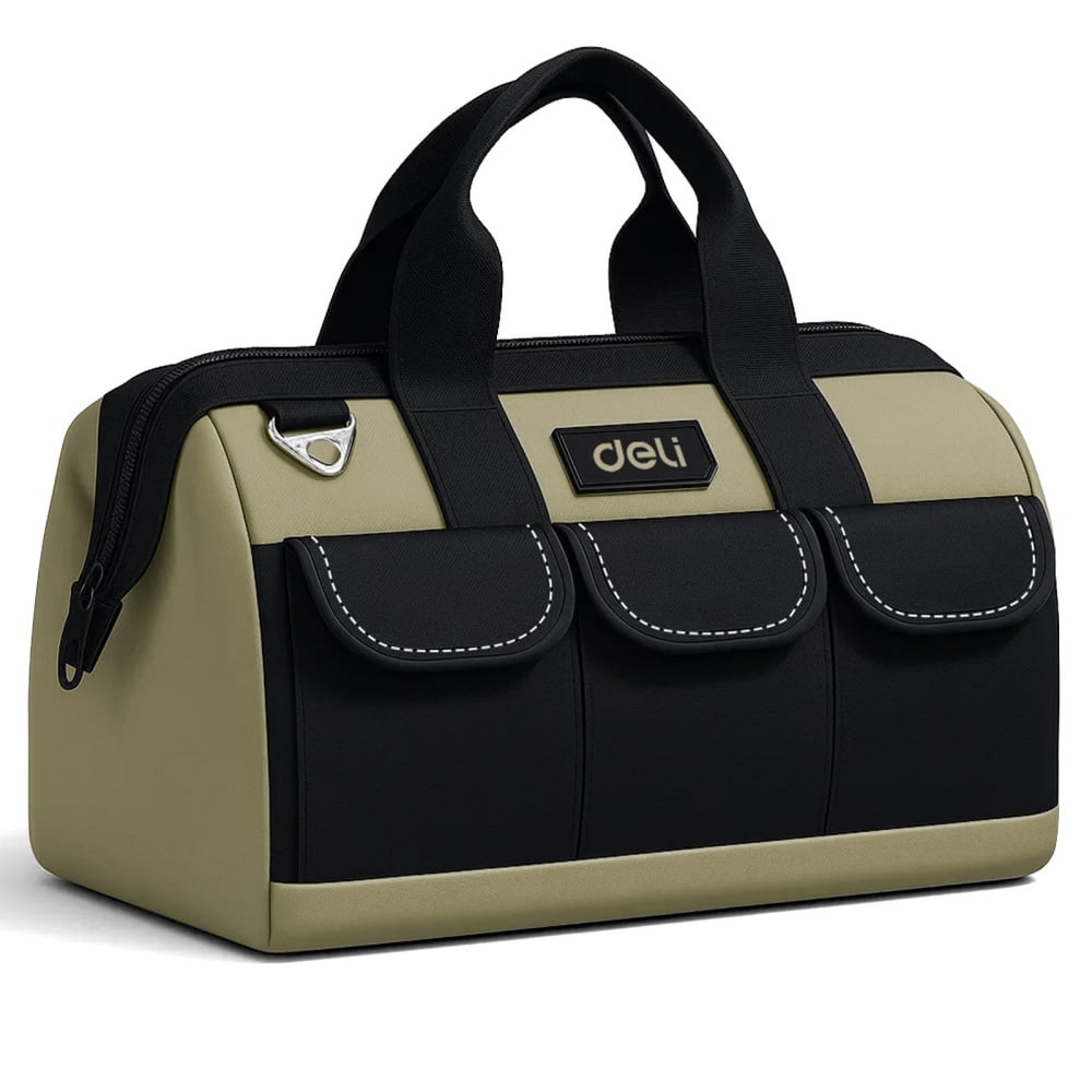 Deli - 13 Inch Heavy Duty Contractor Tool Bag 15 Pockets with Adjustable Strap - Green price history on PriceWatchPro