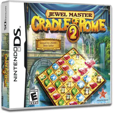 NINTENDO DS
JEWEL MASTER CRADLE OF ROME 2
Sequel to 2008's Best Seller
NINTENDO EVERYONE E
CONTENT RATED BY ESRB
Rising Star Games
NTR-B6JE-USA - E (Everyone)