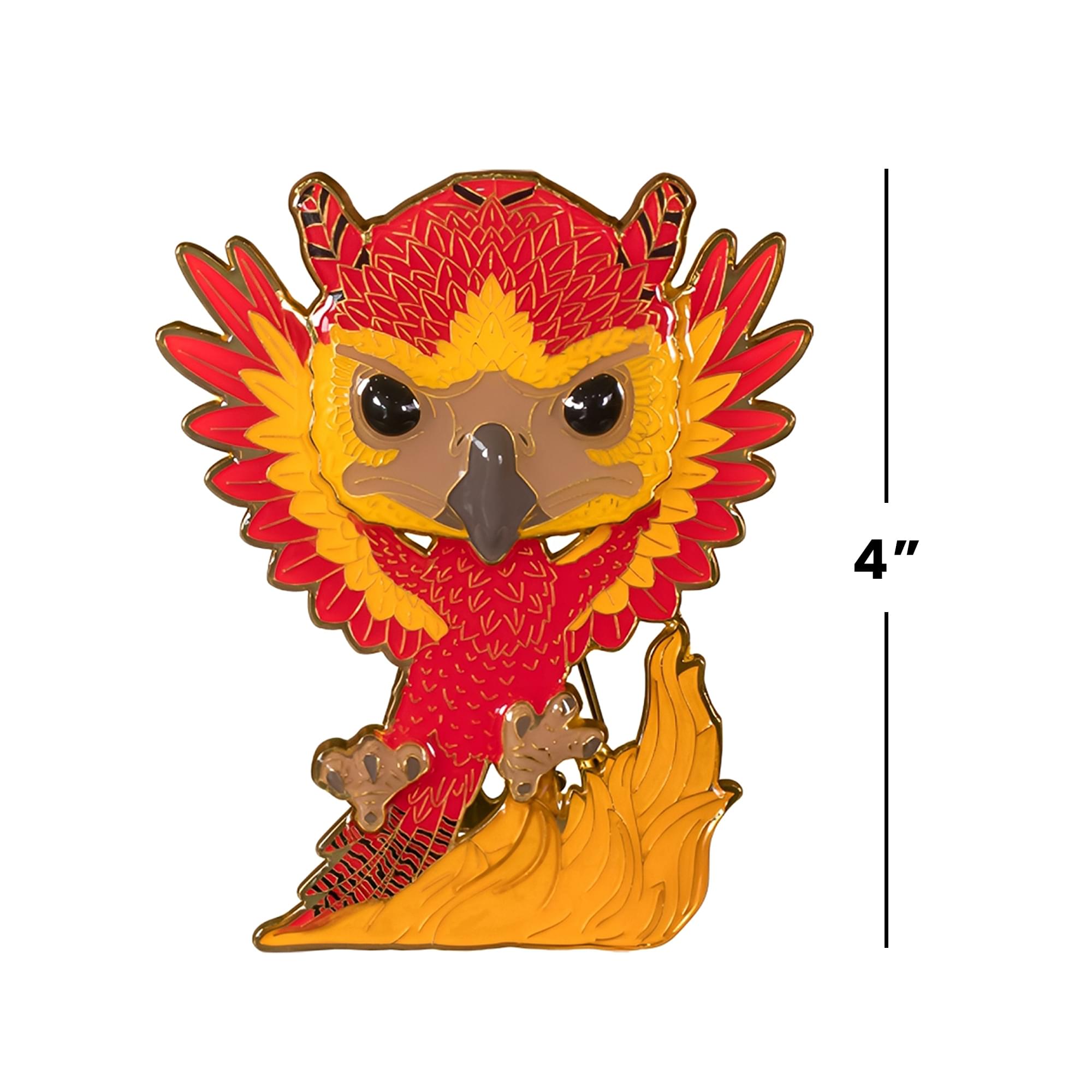Alt View 5. Funko - Harry Potter Funko POP Pin Large Enamel Pin | Fawkes - Red.