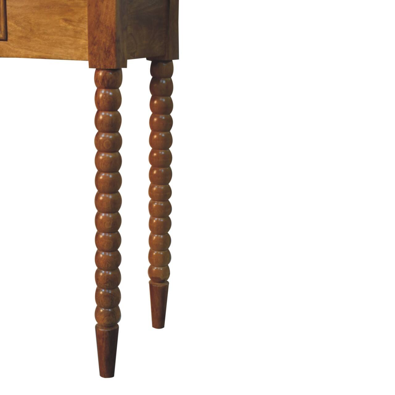 Alt View 4. Artisan Furniture - Artisan Furniture Solid Wood Amber Oak Spindle Console Table, 1 Drawer, Brown - Brown.