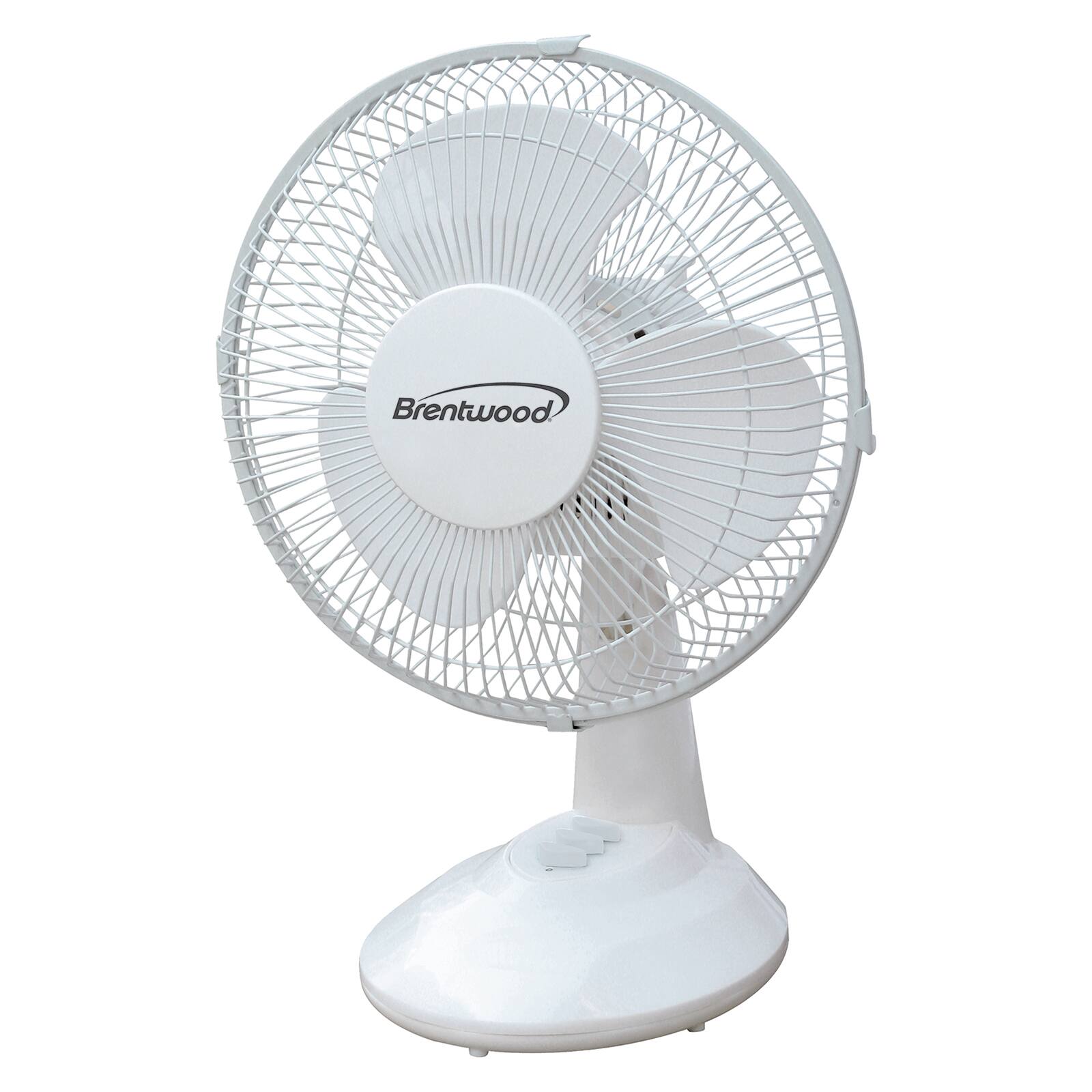 Front. Kool Zone - Kool Zone 9" Oscillating Desk Fan- White.