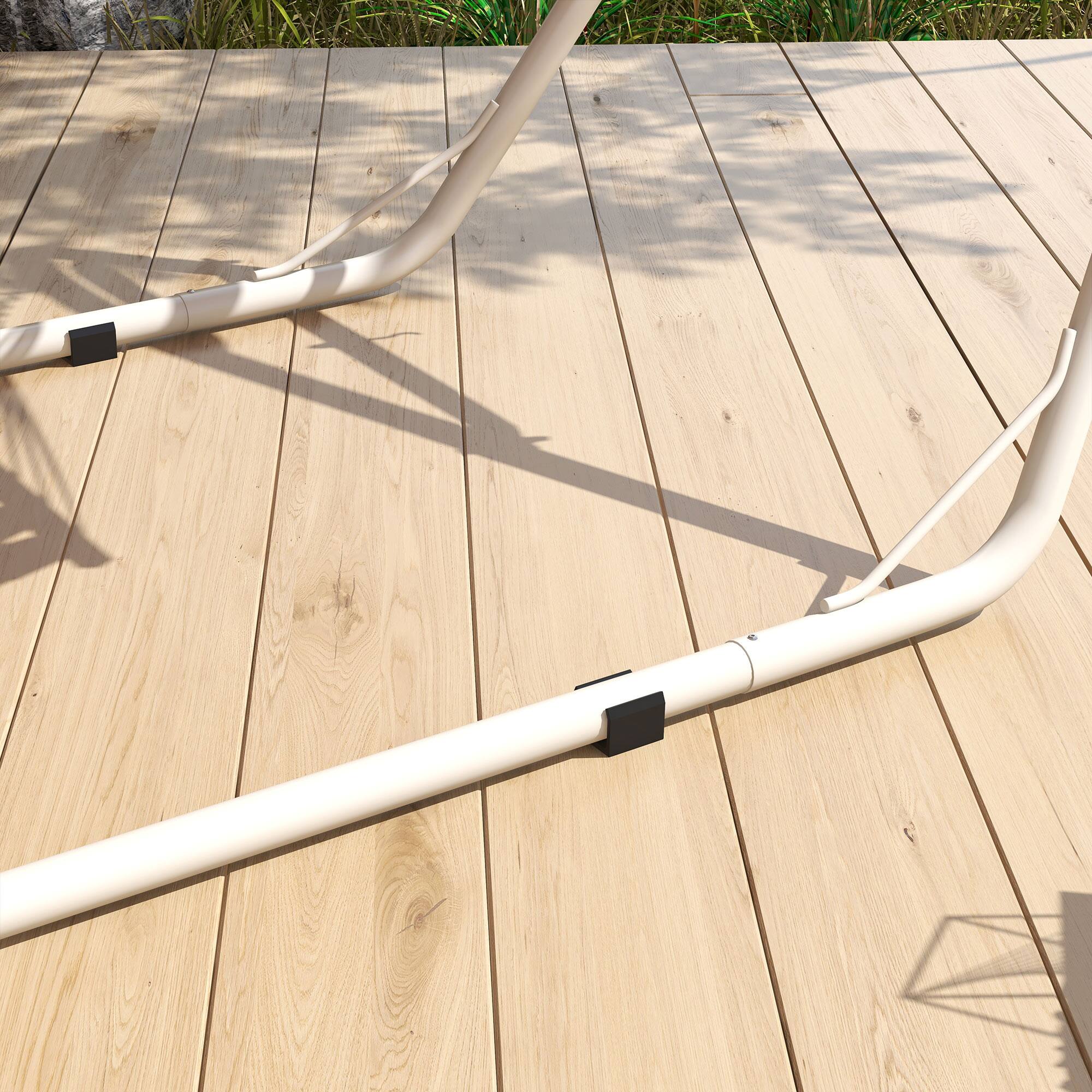 Alt View 8. Outsunny - Hammock Stand for 2 Person, Portable Adjustable Steel Frame Hammock Stand with Weather Resistant Finish - White.