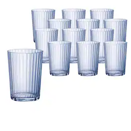 Bormioli Rocco - Gin Fizz Tumblers, Sapphire Blue 17 Oz (Set of 12) - Clear
