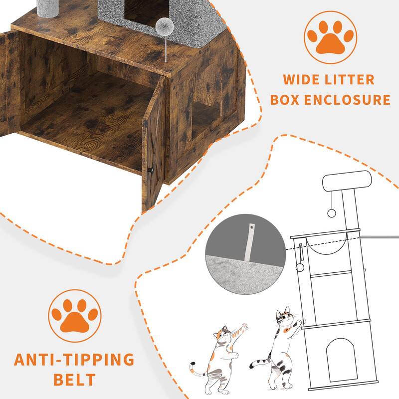 WIDE LITTER BOX ENCLOSURE

ANTI-TIPPING BELT