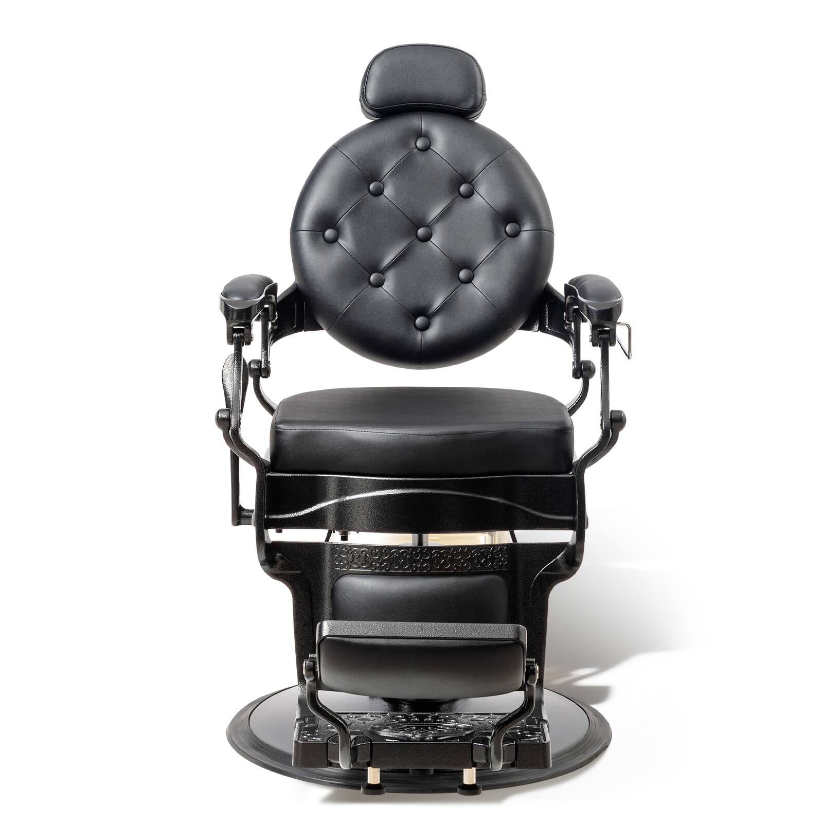 Angle. Winado - Heavy Duty Barber Chair with Aluminum Alloy Frame, Adjustable Headrest, Footrest 135° Recline for Barbershops Salon Spa - Black.