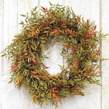 Front. BreeBe - Shade Smilax Wreath 20" - Green.