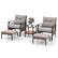 Front. Costway - 5 PCS Patio Furniture Set with 2-Tier Coffee Table & 2 Ottomans Cushions Included - Mix Brown + Grey.