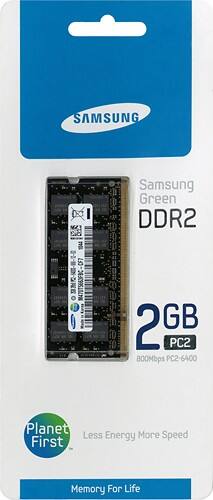Front Standard. Samsung - 2GB PC2-6400 DDR2 SDRAM SoDIMM Laptop Memory.