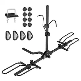VEVOR - Hitch Mount Bike Rack, 2-Bike Platform Style, 80 LBS Max Capacity Bike Rack Hitch for 1.25-/2-inch Receiver - Black