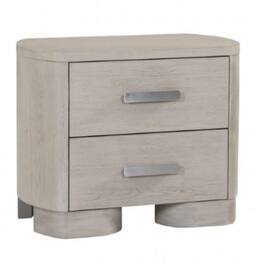 Manhattan Lane - Celly Nightstand with USB Ports and 2 Drawers - White Oak, Pewter
