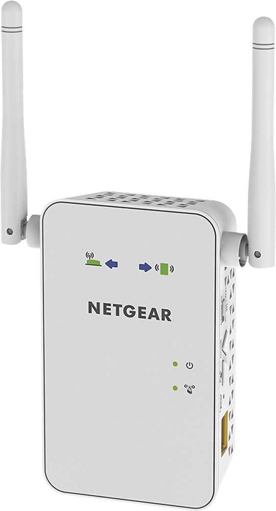 Left View: NETGEAR - AC750 Dual-Band Wi-Fi Range Extender - White