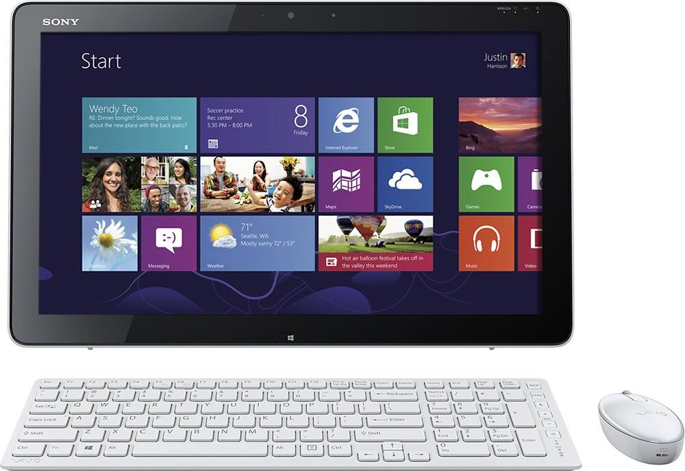 Front Zoom. Sony - Geek Squad Certified Refurbished 20" Portable Touch-Screen All-In-One Computer - 4GB Memory.