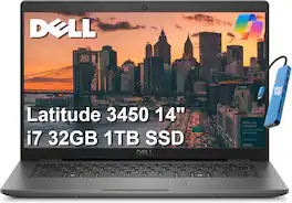 Dell - Upgraded - Latitude 3450 14" FHD Business Laptop - Intel Core i7 with 32GB Memory - 1TB SSD - USB 4.0 - Windows 11 Pro - Gray