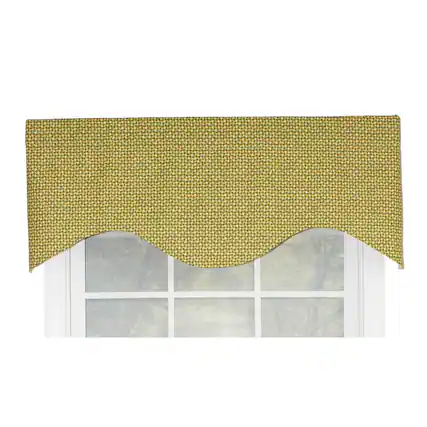 Front. RLF Home - RLF Home Cabana Cornice 100% Cotton with Fully Lined 3" Rod Pocket Valnance for Windows 50" x 17" Sage - Sage.