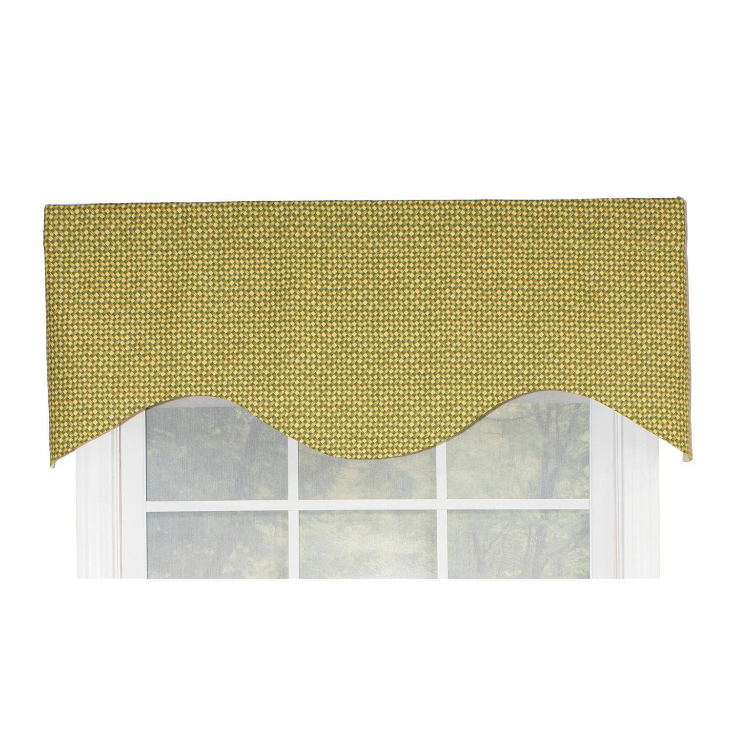 RLF Home - Cabana Cornice 100% Cotton with Fully Lined 3" Rod Pocket Valnance for Windows 50" x 17" - Sage
