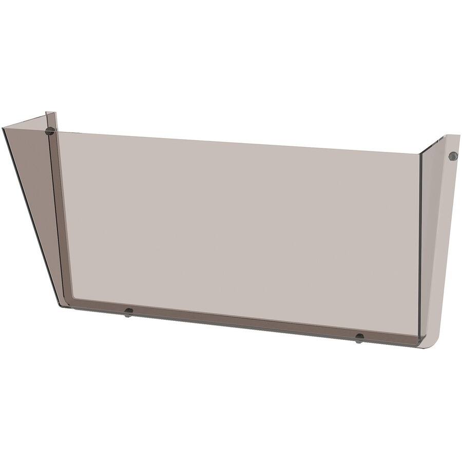Angle. Deflecto - Deflecto Unbreakable DocuPocket - 1 Compartments - 6.50" Height x 14.50" Width x 3" Depth - Unbreakable - Smoke - Plasti.