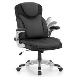 Kadyn - Office Chair, Ergonomic Desk Chairs,Computer Chair,Ergonomic Office PU Leather Executive Chair with Flip-up Armrests - Black