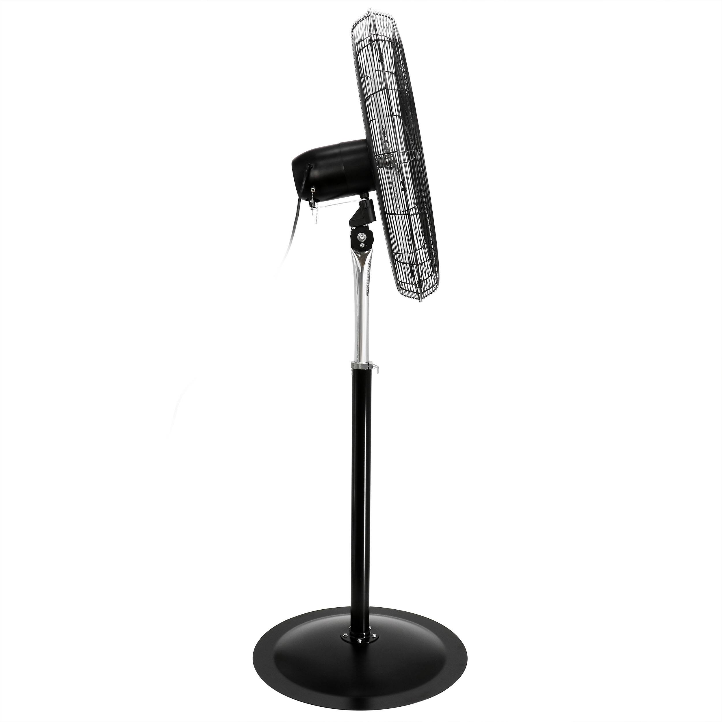 Alt View 1. VieAir - Vie Air 30 Inch Industrial Heavy Duty Pedestal Oscillating Metal Stand Fan - Black.