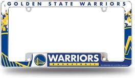 Rico Industries - Golden State Warriors NBA Chrome Metal License Plate Frame with Bold Full Frame Design - Multi