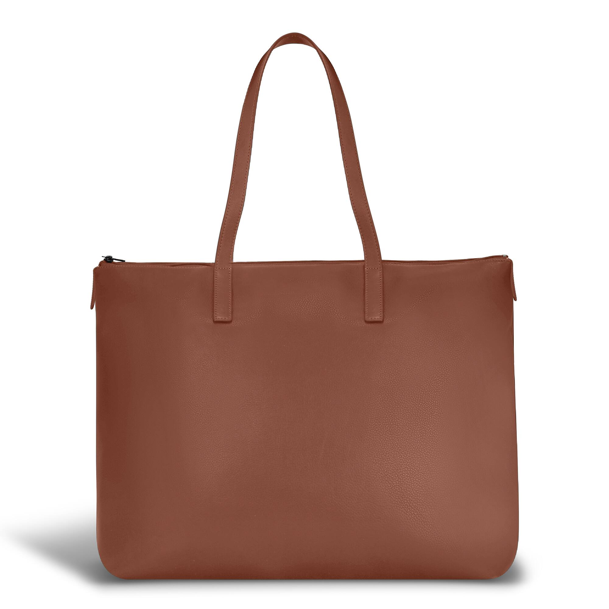Left. Champs - Onyx Collection Leather Business Tote - Brown.