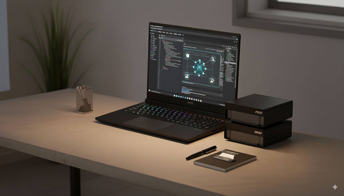 Alt View 2. MSI - EdgeXpert Mini Desktop - Arm 20 core - 128GB Memory - NVIDIA Blackwell Graphics -4TB SSD - Black.