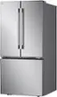 Left. LG - Standard Depth MAX 25.1 Cu. Ft. French Door Smart Refrigerator with Glide N' Serve Drawer - PrintProof Stainless Steel.