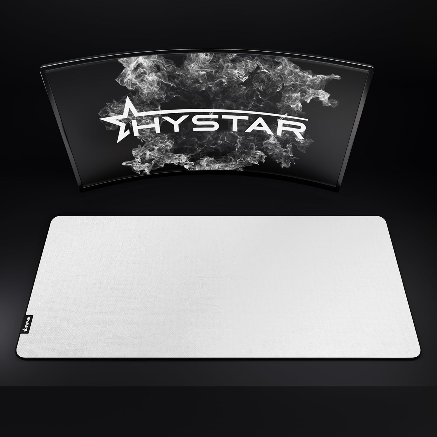 Alt View 5. Hystar - Extended Gaming Mouse Pad | XXL 36" x 16" | 5mm Thick, Waterproof Surface, Polyester Fabric, and Natural Rubber Base - White.