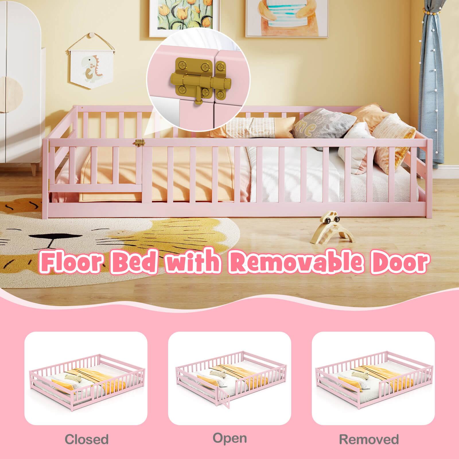 Floor Bed with Removable Door

Closed  
Open  
Removed