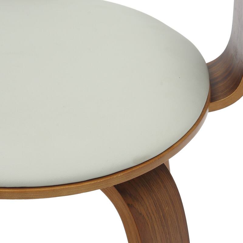 Alt View 7. LeisureMod - Brivo Modern Leather Upholstered Side Dining Chair with Open Back and Swivel for Home Living Room or Office - Grey.