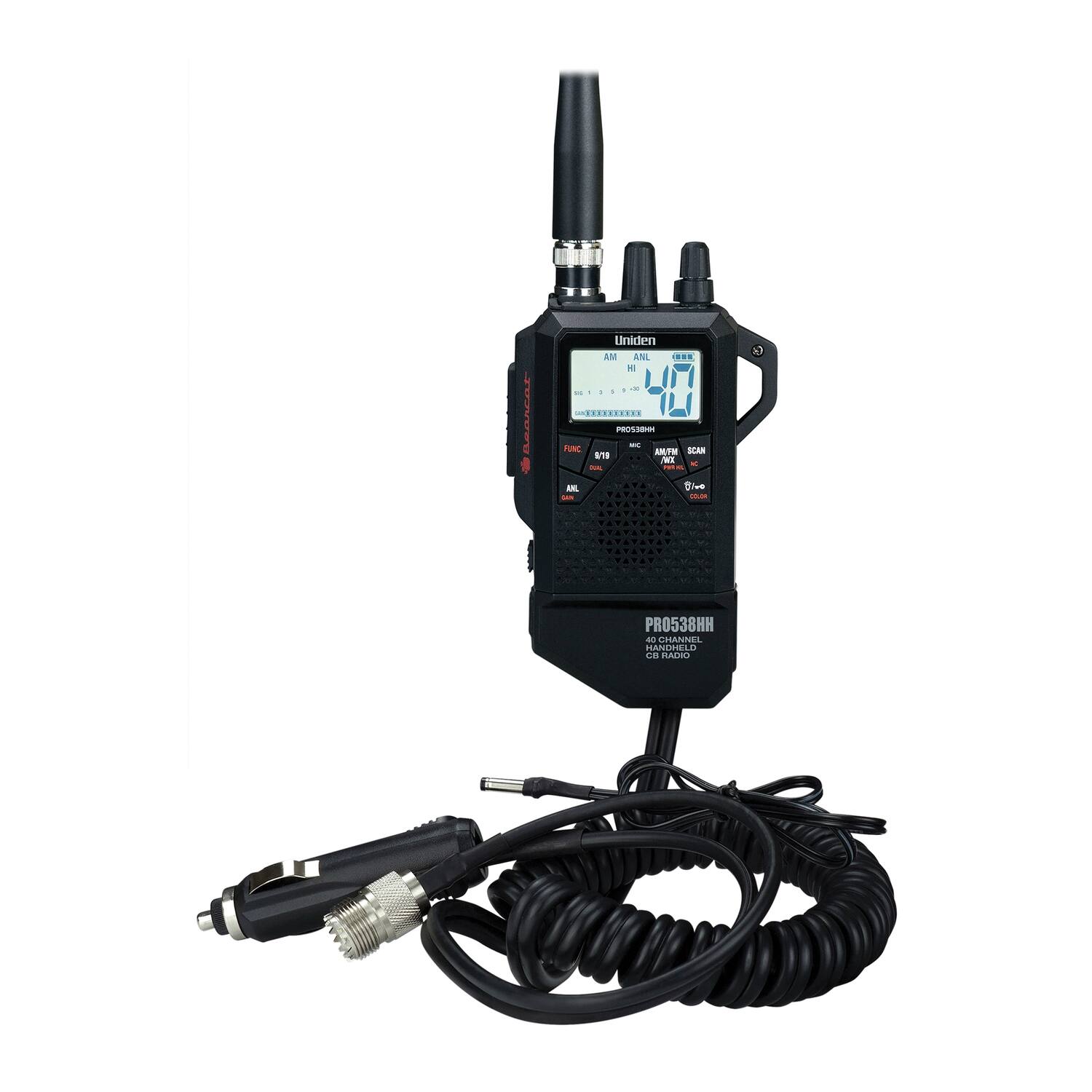 Uniden AM ANL  
PRO538HH  
20 CHANNEL CB RADIO  
FUTL ANP IN SCHR  
PR0538HH  
CHANNEL HANDHELD  
DIVE  
dn  
PR0538HH