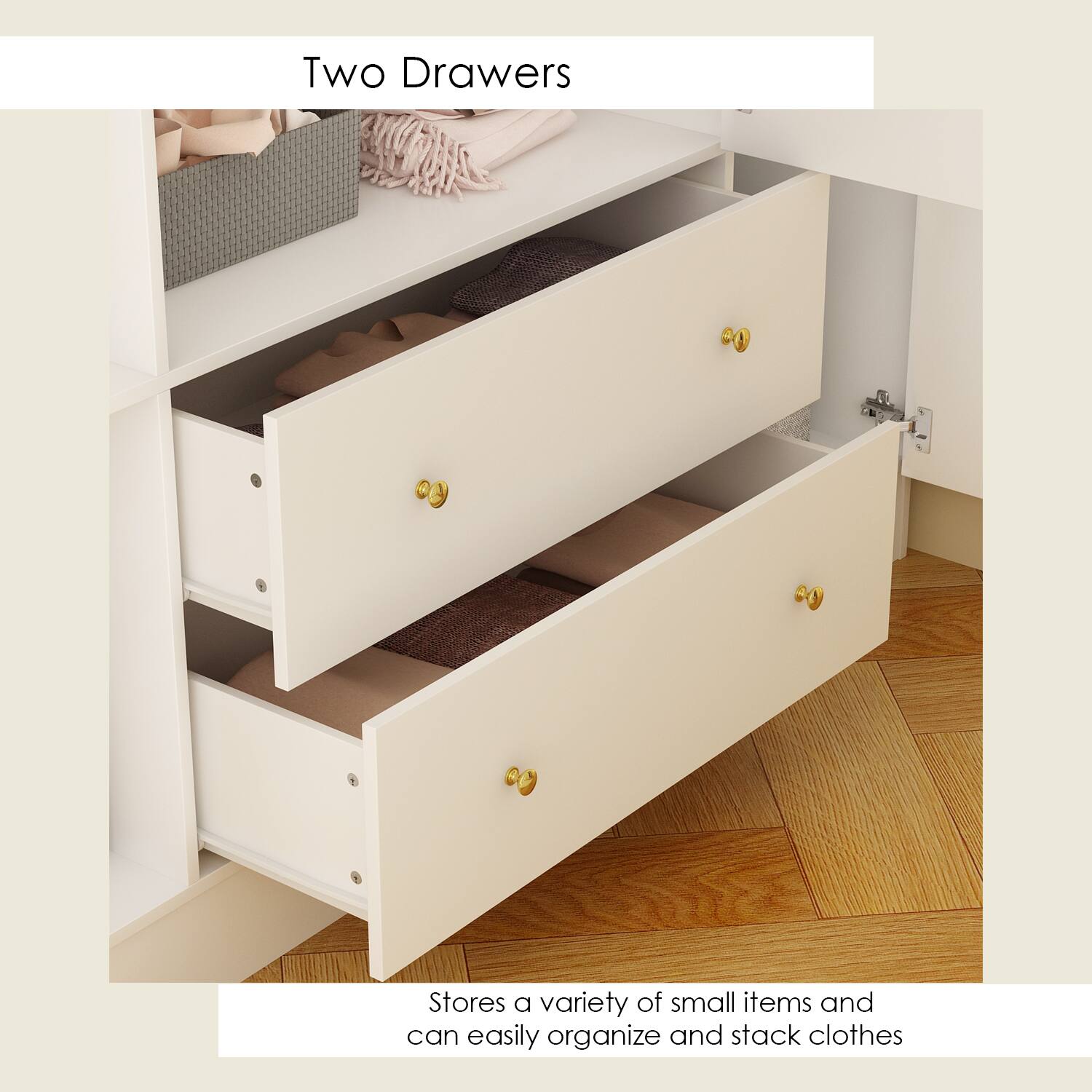 Two Drawers

Stores a variety of small items and can easily organize and stack clothes