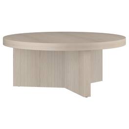 Hudson&Canal - Holm 36" Wide Round Fluted Coffee Table - White