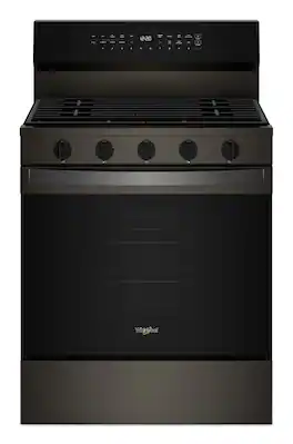 Whirlpool - 5.0 Cu. Ft. Smart Freestanding Gas Range with Air Cooking Technology, No Preheat Air Fry and Steam/Self Clean - Black-on-Stainless
